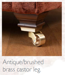 Antique/brushed brass castor leg